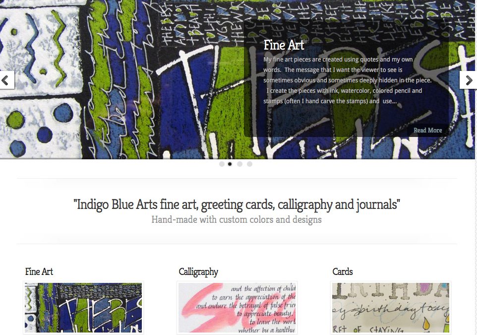 Indigo Blue Arts Website